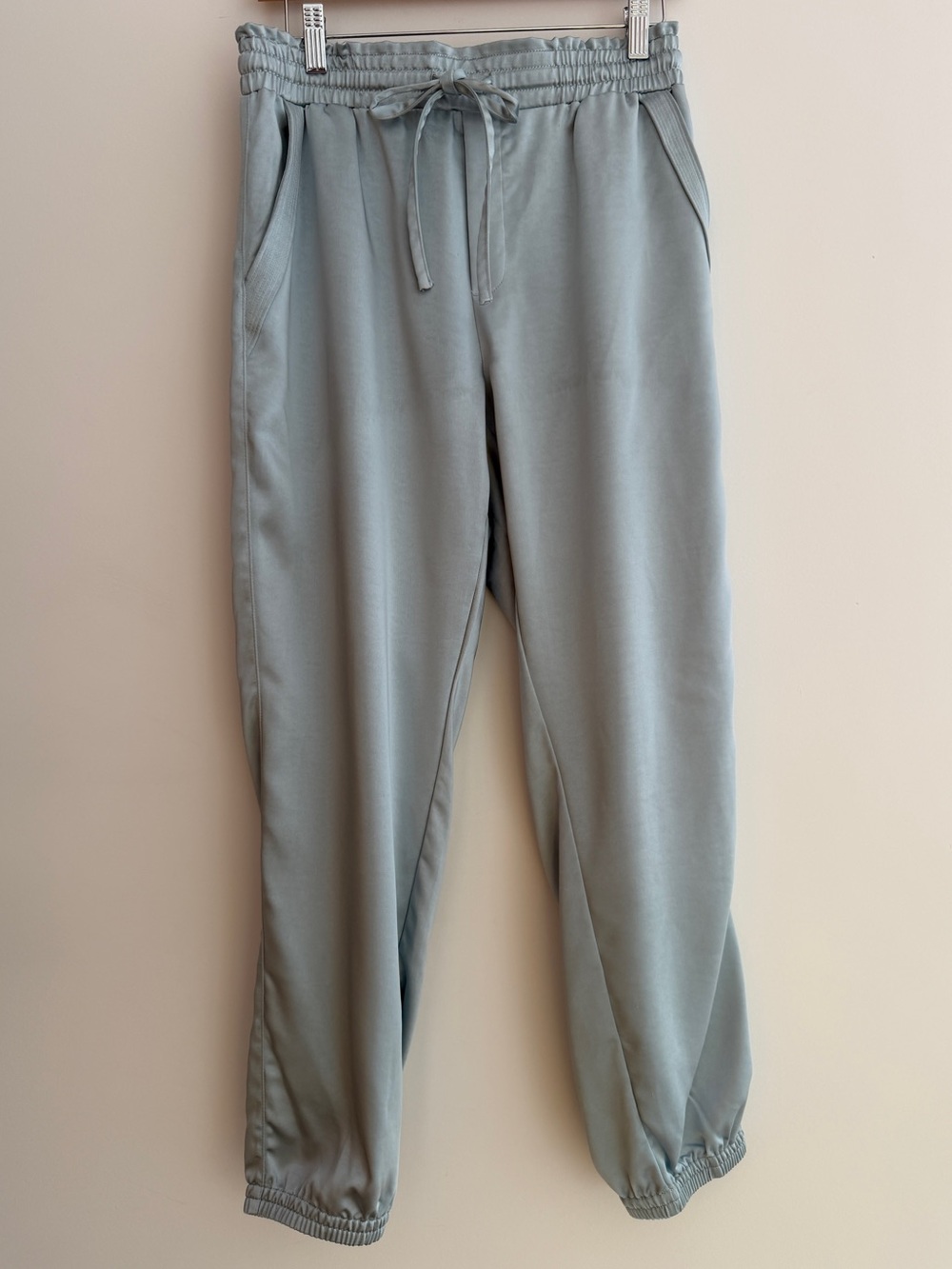 MELISSA NEPTON Baya Satin Jogger Pants Elastic Waist Pull On Dressy Comfy Luxe